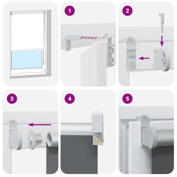 Ролкова щора Blackout Сив 125x210 cm Ширина на плата 121,6cm