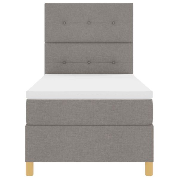 Легло с пружинирана основа с матрак Таупе 90 x 190 cm текстил