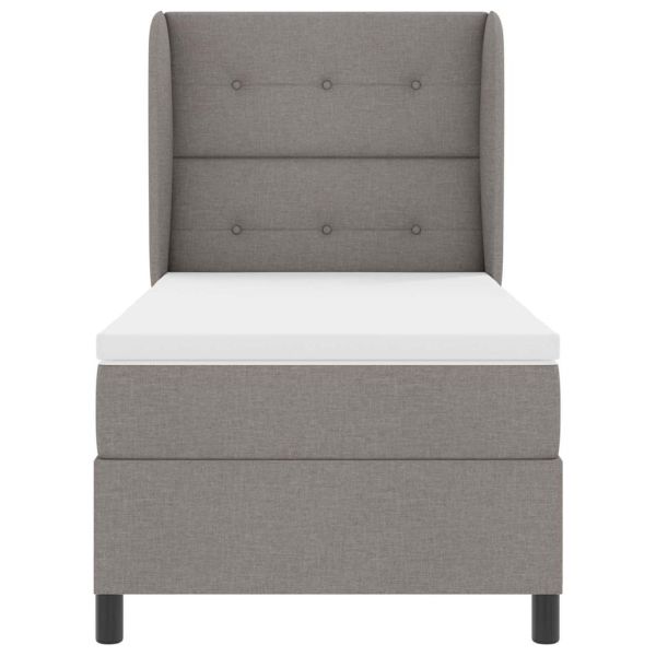 Легло с пружинирана основа с матрак Таупе 90 x 190 cm текстил