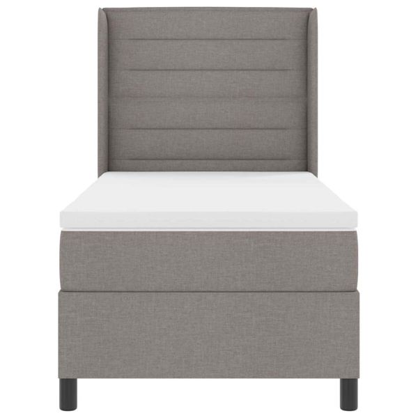 Легло с пружинирана основа с матрак Таупе 190 x 90 cm текстил