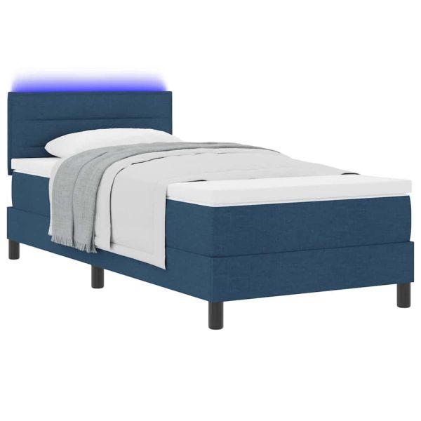Легло с пружинирана основа с матрак Синьо 90 x 190 cm текстил