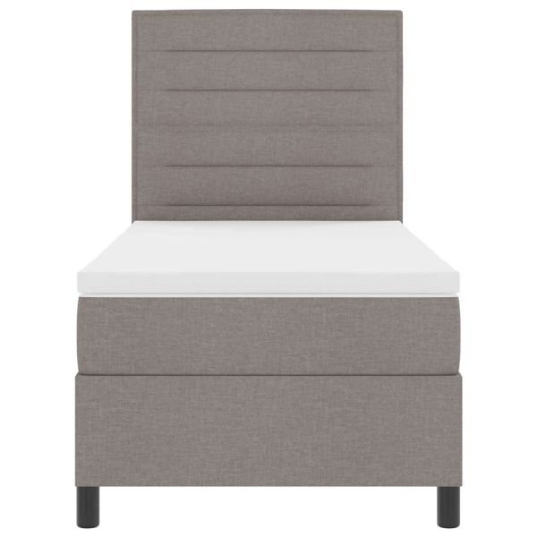 Легло с пружинирана основа с матрак Таупе 90 x 190 cm текстил