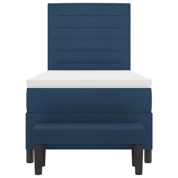 Легло с пружинирана основа с таблото Синьо 90 x 190 cm текстил