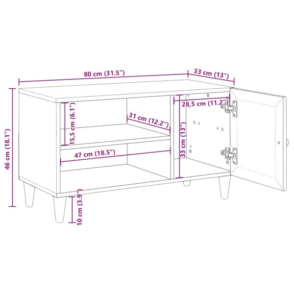 ТВ Единици с рафт с врата Бяло 80 x 33 x 46 см Инженерно дърво