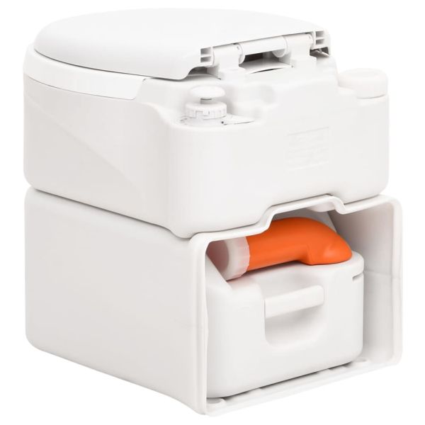 Вградена къмпинг тоалетна бяла 24+17 л HDPE и PP