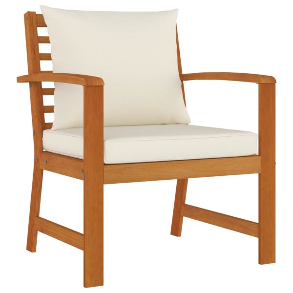 Градински трапезен комплект 4 части с възглавници акация масив