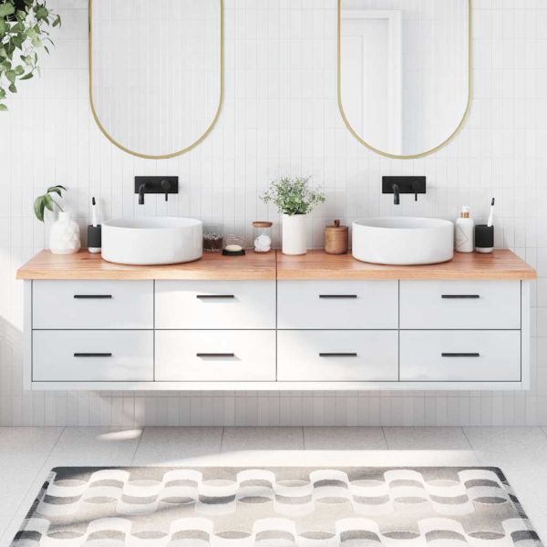 Плот за баня светлокафяв 200x50x(2-4) см обработено дърво масив