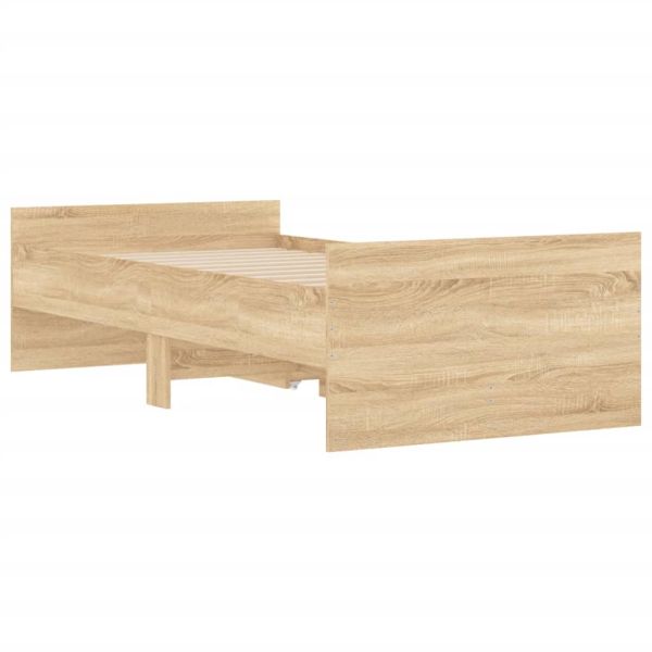 Рамка за легло с чекмеджета, дъб сонома, 100x200 см