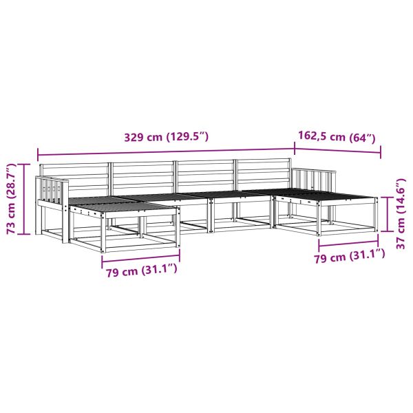 Комплект дивани за открито 6 pcs Естествен