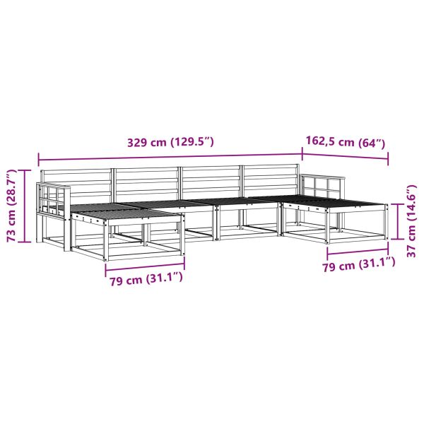 Комплект дивани за открито 6 pcs Естествен