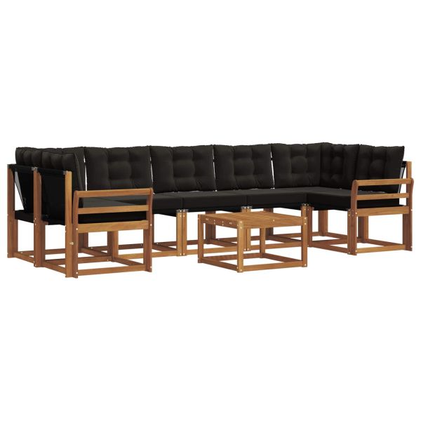 Комплект дивани за открито 8 pcs Естествено и черно