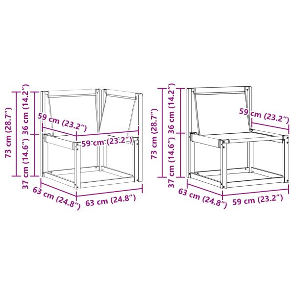 Комплект дивани за открито 7 бр. Естествено и черно