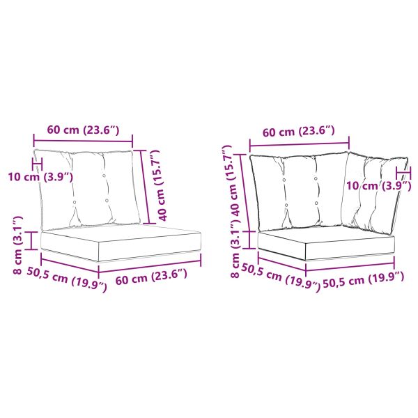 Комплект дивани за открито 6 бр. Естествено и черно