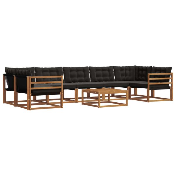 Комплект дивани за открито 8 pcs Естествено и черно