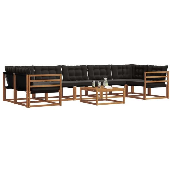 Комплект дивани за открито 8 pcs Естествено и черно