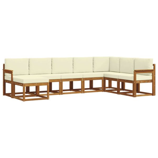 Комплект дивани за открито 8 pcs Натурален и Крема