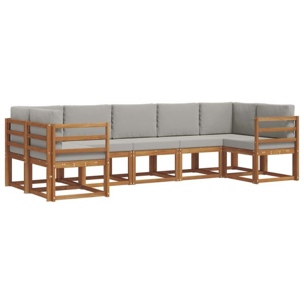 Комплект дивани за открито 7 pcs Естествено и светло сиво