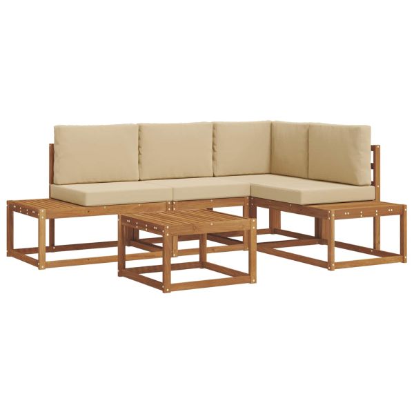 Комплект дивани за открито 5 Брой Натурален и Бежов