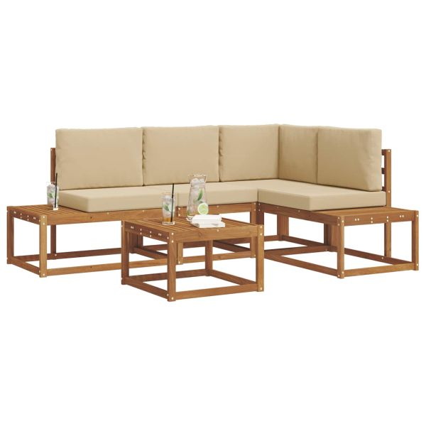 Комплект дивани за открито 5 Брой Натурален и Бежов