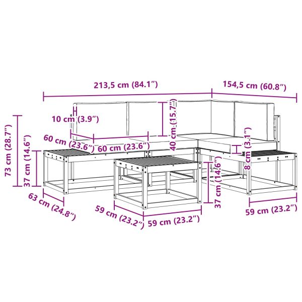 Комплект дивани за открито 5 Брой Натурален и Бежов