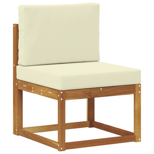 Комплект дивани за открито 10 pcs Натурален и Крема