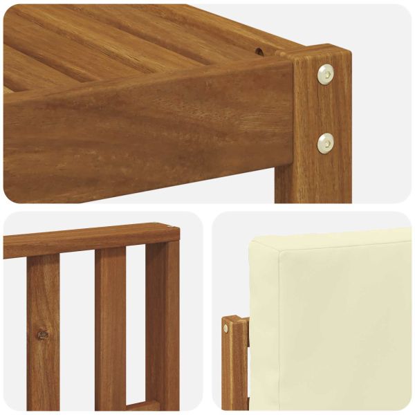 Комплект дивани за открито 10 pcs Натурален и Крема