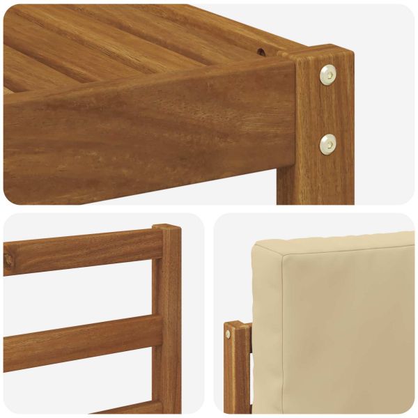 Комплект дивани за открито 11 pcs Натурален и Бежов