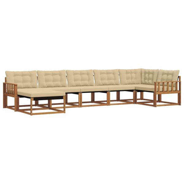 Комплект дивани за открито 21 pcs Натурален и Бежов