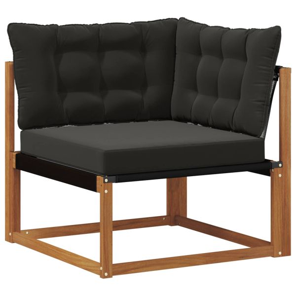 Комплект дивани за открито 9 бр. Естествено и черно