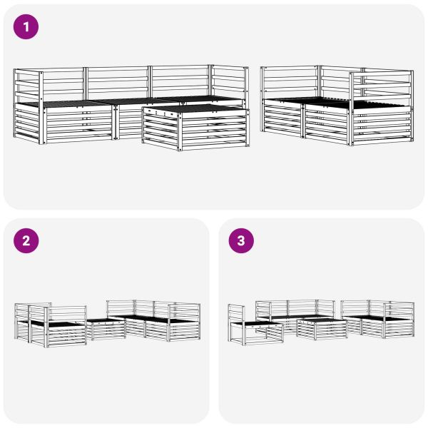 Комплект дивани за открито 6 pcs Естествен