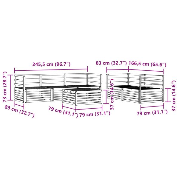 Комплект дивани за открито 6 pcs Естествен