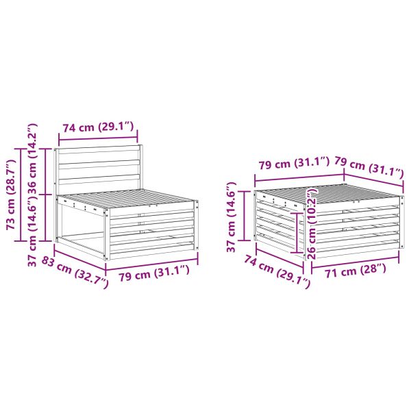 Комплект дивани за открито 7 pcs Естествен