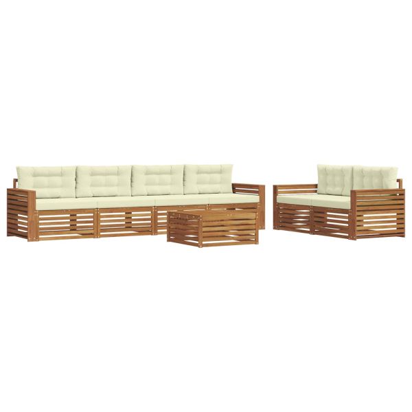 Комплект дивани за открито 7 pcs Натурален и Крема