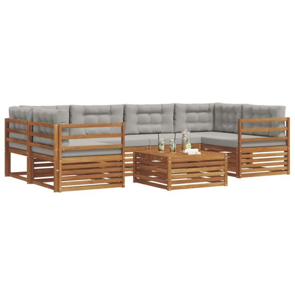 Комплект дивани за открито 7 pcs Естествено и светло сиво