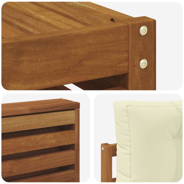 Комплект дивани за открито 8 pcs Натурален и Крема