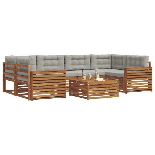 Комплект дивани за открито 7 pcs Естествено и светло сиво