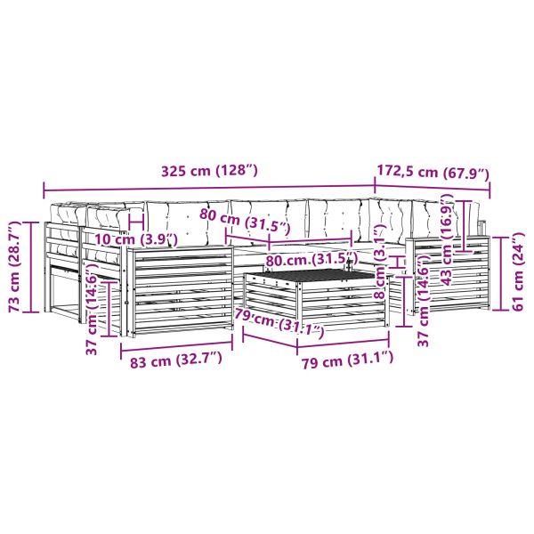 Комплект дивани за открито 7 pcs Естествено и светло сиво