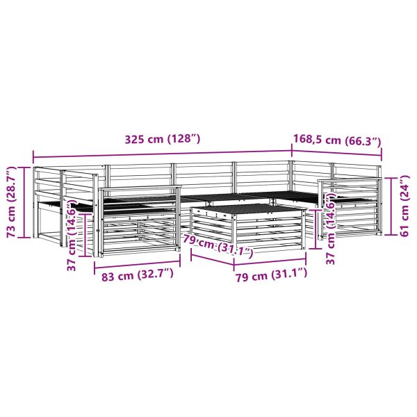 Комплект дивани за открито 7 pcs Естествен