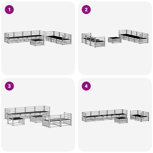 Комплект дивани за открито 8 pcs Естествен
