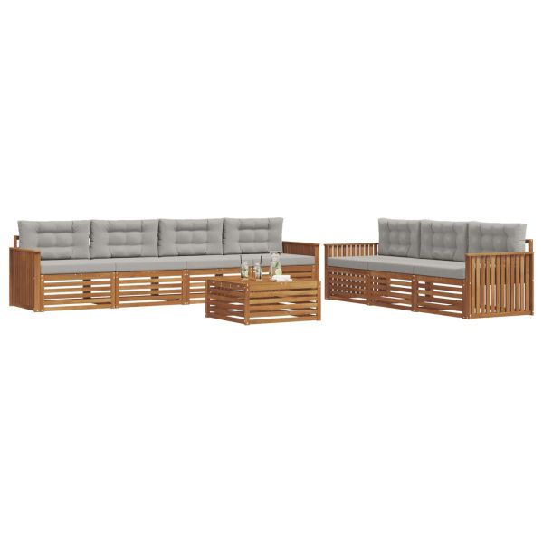 Комплект дивани за открито 8 pcs Естествено и светло сиво
