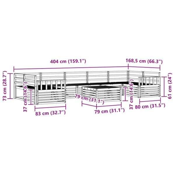 Комплект дивани за открито 8 pcs Естествен