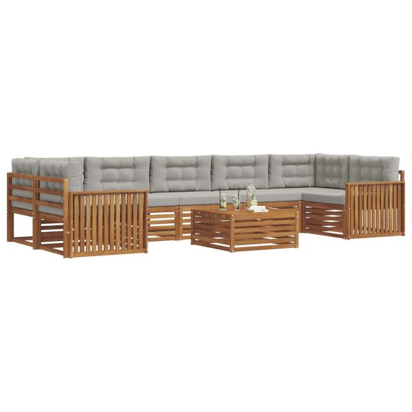 Комплект дивани за открито 8 pcs Естествено и светло сиво