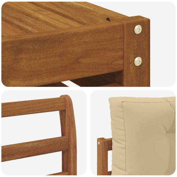 Комплект дивани за открито 9 pcs Натурален и Бежов