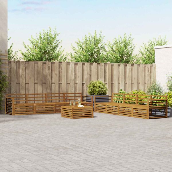 Комплект дивани за открито 9 pcs Естествен