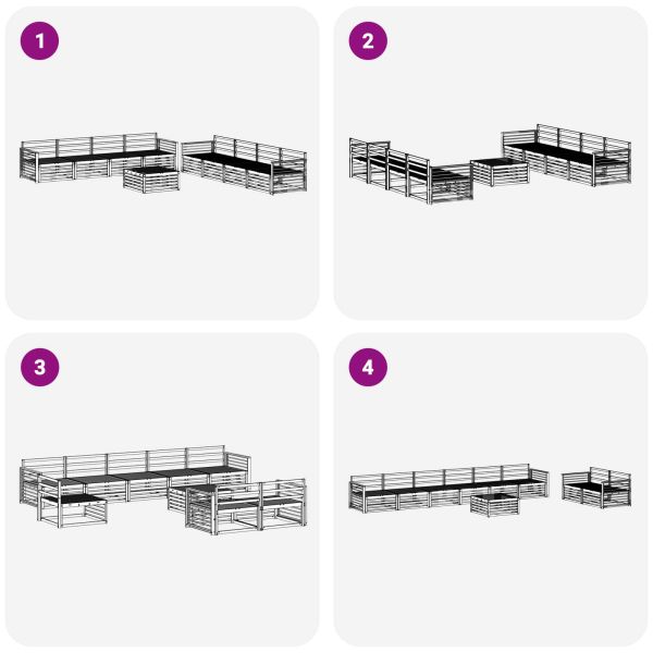 Комплект дивани за открито 9 pcs Естествен