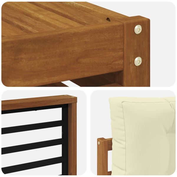 Комплект дивани за открито 9 pcs Натурален и Крема