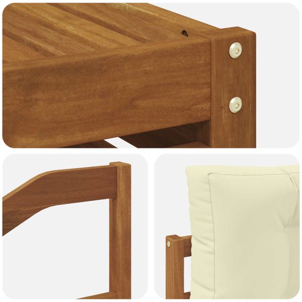 Комплект дивани за открито 9 pcs Натурален и Крема