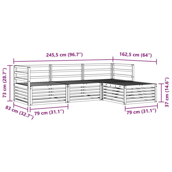 Комплект дивани за открито 4 pcs Естествен