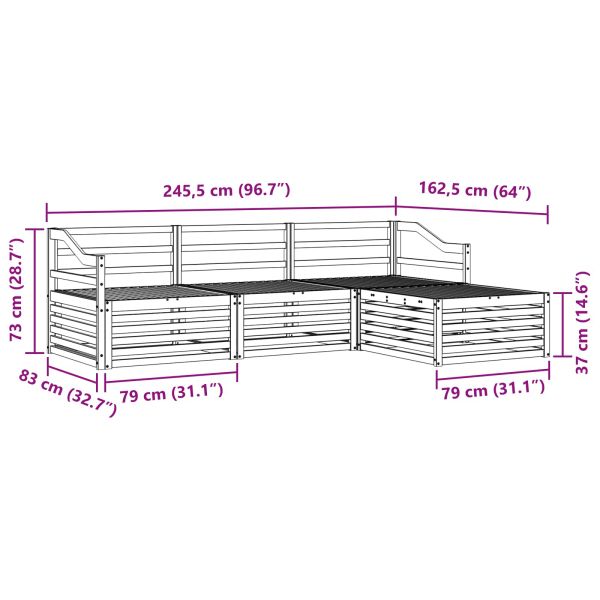 Комплект дивани за открито 4 pcs Естествен