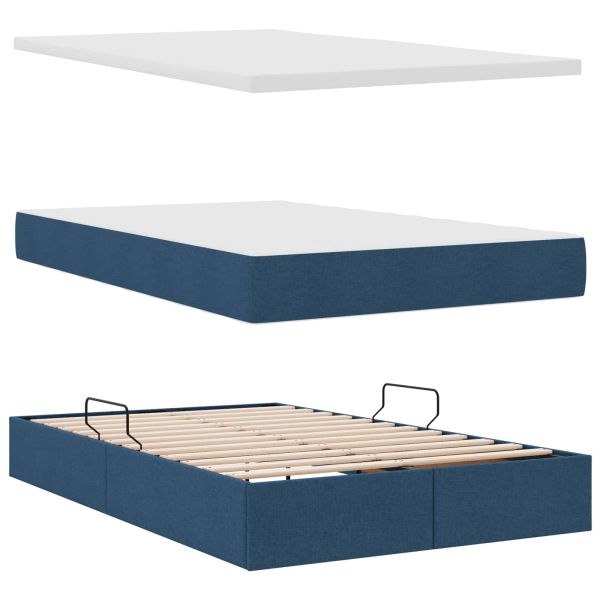 Легло с място за съхранение и матрак Синьо 120 x 190 cm